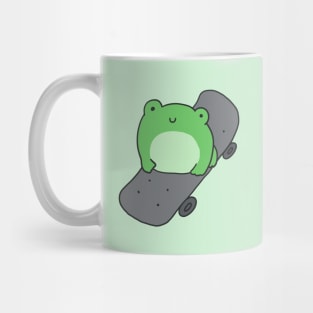 Cute Frog on Skateboard, Kawaii Cottagecore Aesthetic Frog, Skating Cartoon Lover Mug